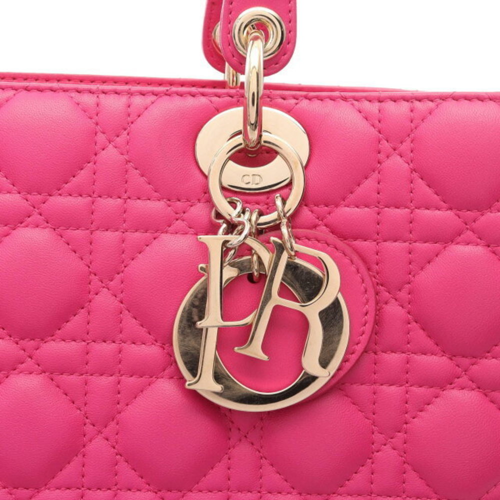 Dior Lady Pink Handbag Leather - Picture 6 of 7